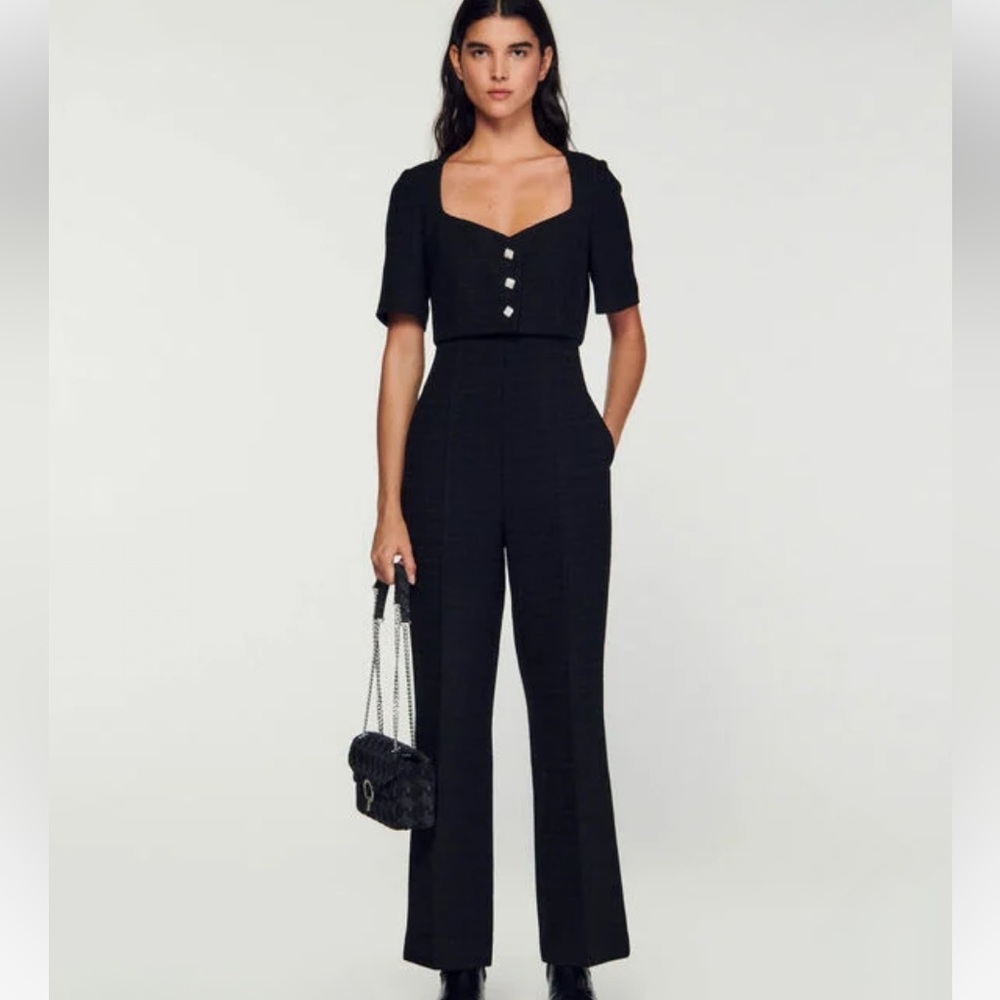 Sandro | Tweed Trouser Jumpsuit Sz FR 40 (US 8)